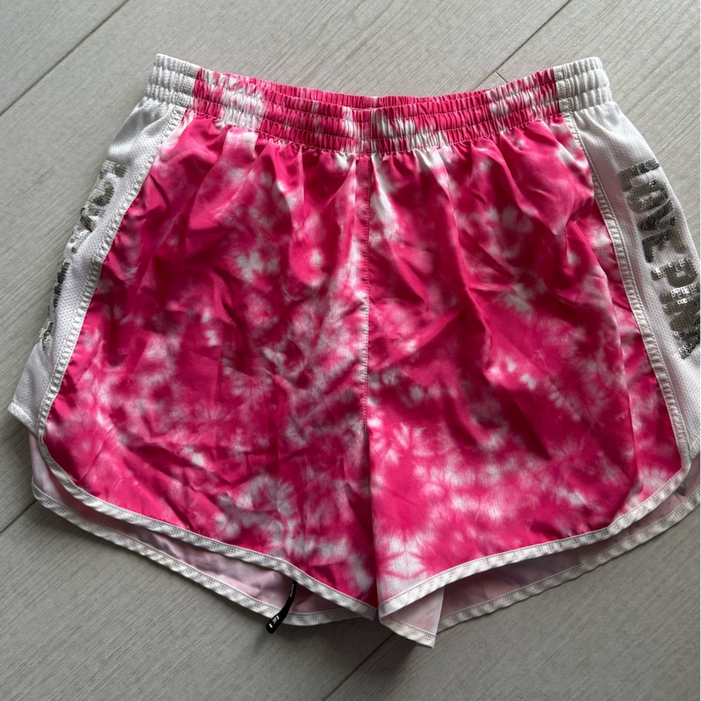 PINK Victoria's Secret Tie-Dye Shorts - Pink and White